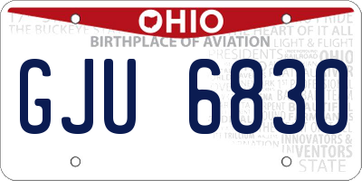 OH license plate GJU6830