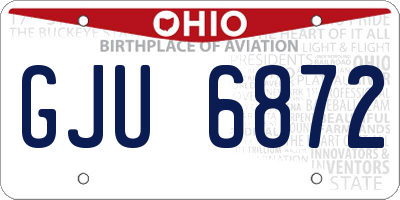 OH license plate GJU6872