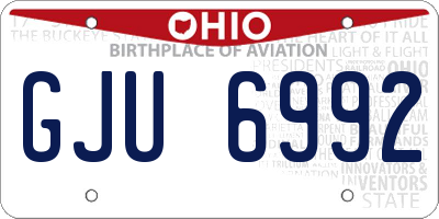 OH license plate GJU6992