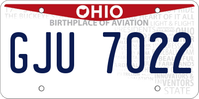OH license plate GJU7022
