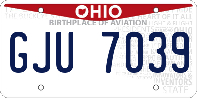 OH license plate GJU7039