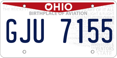 OH license plate GJU7155
