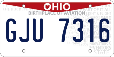 OH license plate GJU7316