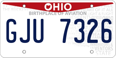 OH license plate GJU7326