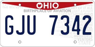 OH license plate GJU7342