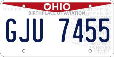 OH license plate GJU7455