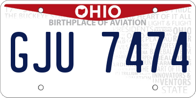 OH license plate GJU7474