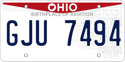 OH license plate GJU7494