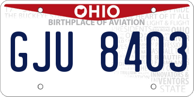 OH license plate GJU8403