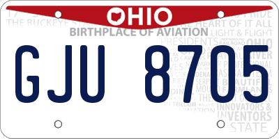 OH license plate GJU8705