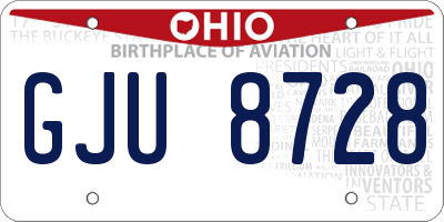 OH license plate GJU8728