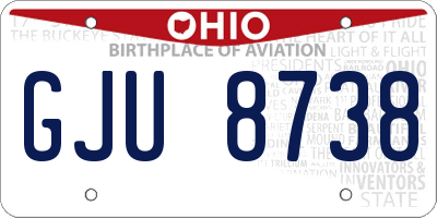 OH license plate GJU8738