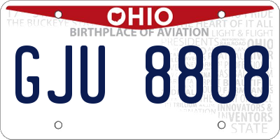 OH license plate GJU8808
