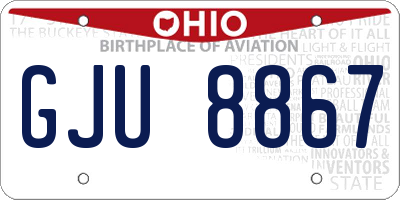 OH license plate GJU8867