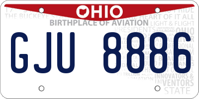 OH license plate GJU8886