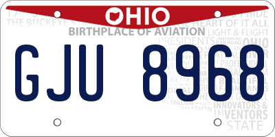 OH license plate GJU8968