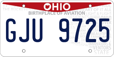 OH license plate GJU9725