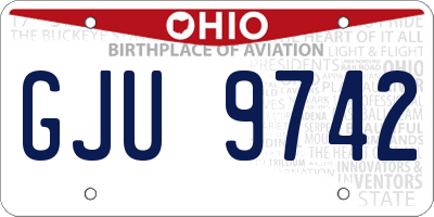 OH license plate GJU9742