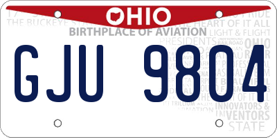 OH license plate GJU9804