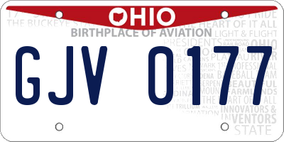 OH license plate GJV0177