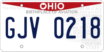 OH license plate GJV0218