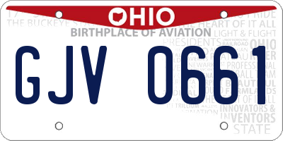 OH license plate GJV0661