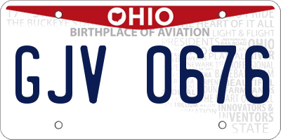 OH license plate GJV0676