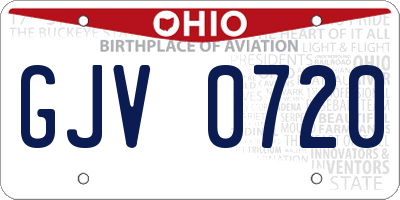 OH license plate GJV0720