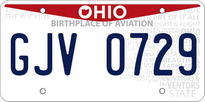 OH license plate GJV0729