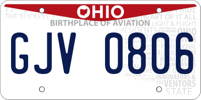 OH license plate GJV0806