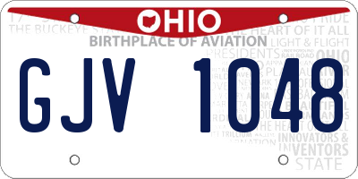 OH license plate GJV1048