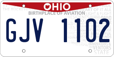 OH license plate GJV1102