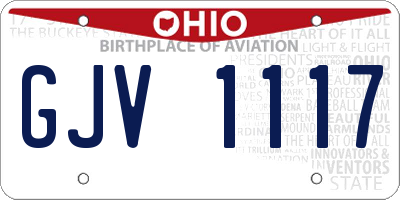 OH license plate GJV1117