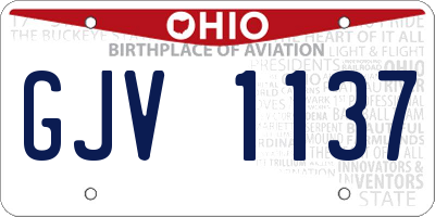 OH license plate GJV1137
