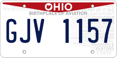 OH license plate GJV1157