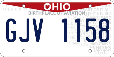 OH license plate GJV1158