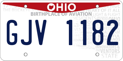 OH license plate GJV1182