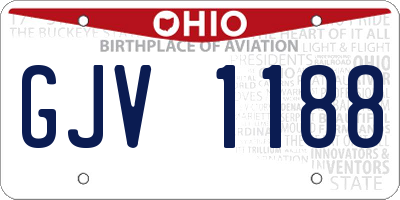 OH license plate GJV1188