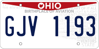 OH license plate GJV1193
