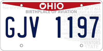 OH license plate GJV1197