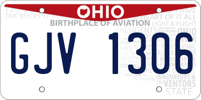 OH license plate GJV1306