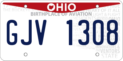 OH license plate GJV1308