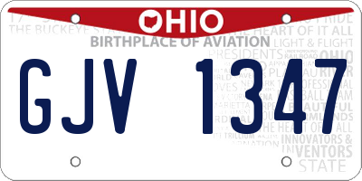 OH license plate GJV1347