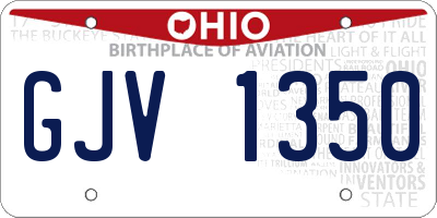 OH license plate GJV1350