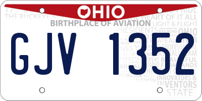 OH license plate GJV1352