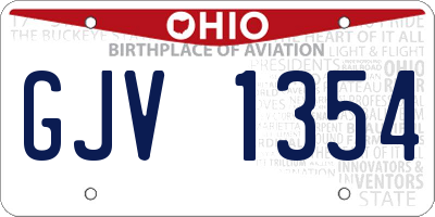 OH license plate GJV1354