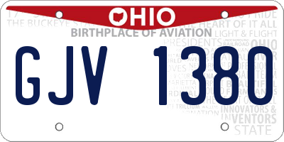 OH license plate GJV1380