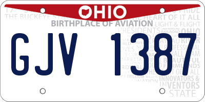 OH license plate GJV1387