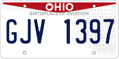 OH license plate GJV1397