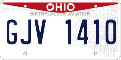 OH license plate GJV1410